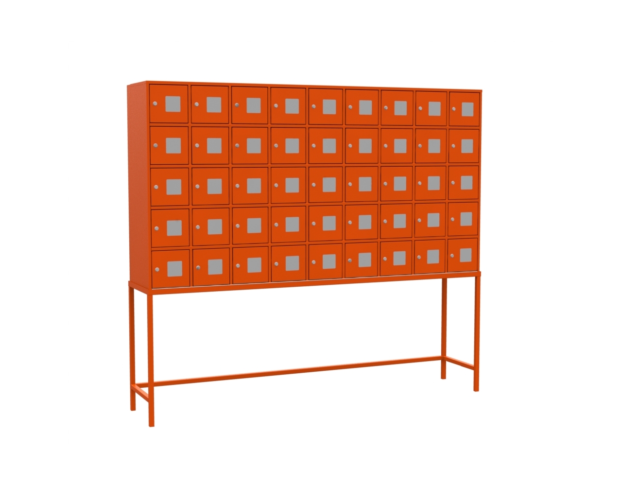 абонентский шкаф 45 ячеек оранжевый