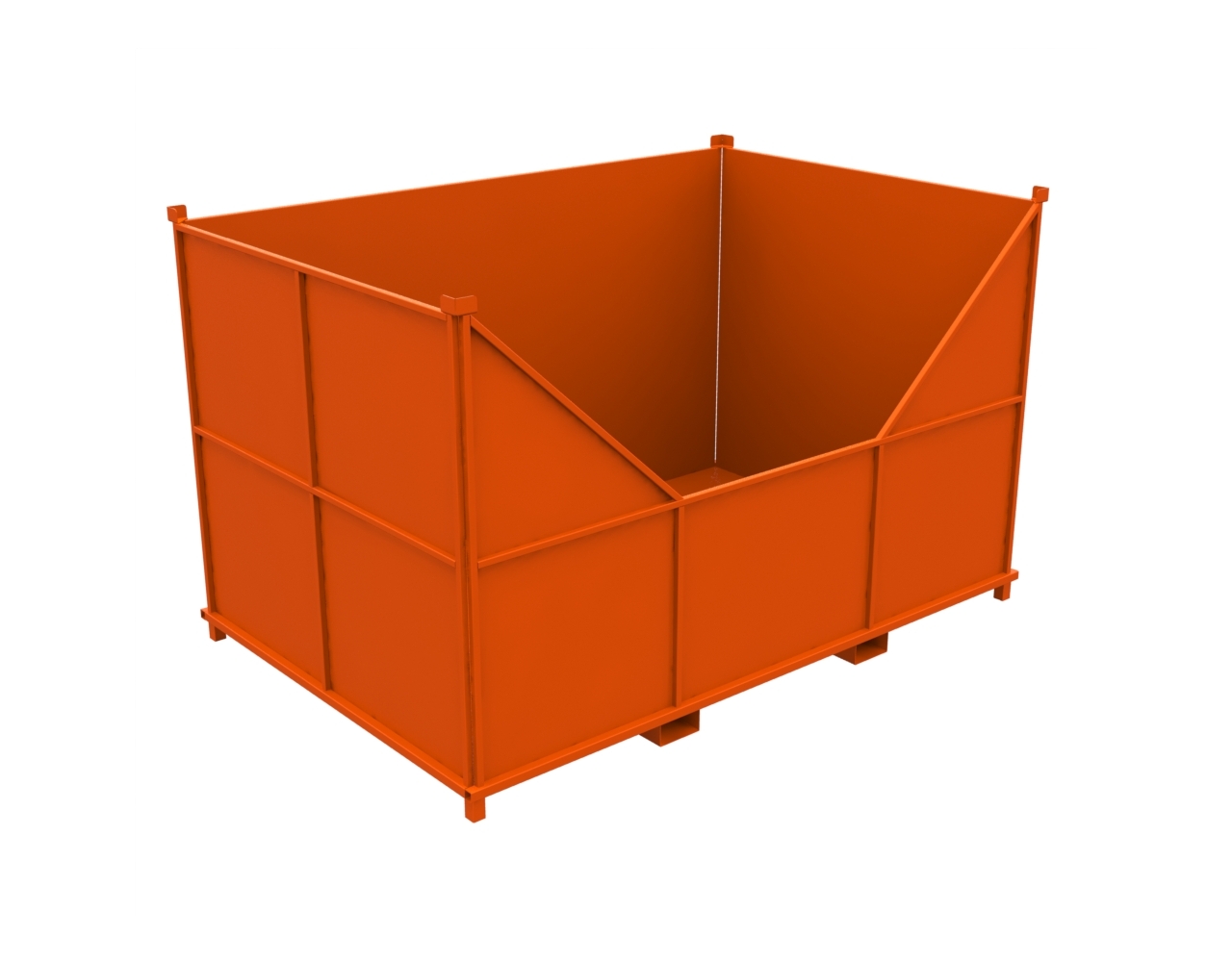 Оранжевый металлический контейнер для сбора отходов