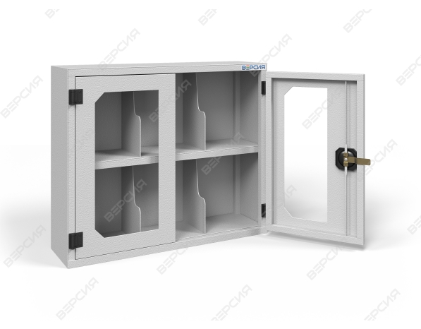Шкаф для 6 противогазов ХПГ-6, дверцы из акрилового стекла
