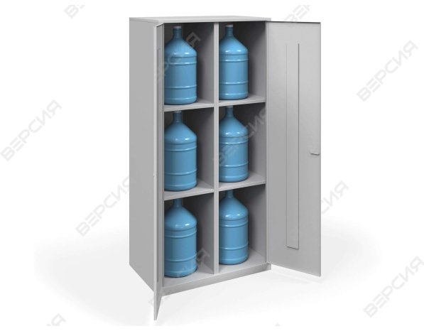 Двухдверный шкаф для хранения 6 бутылей с водой