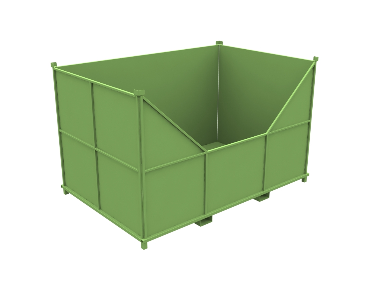 Зеленый контейнер для мусора металлический 