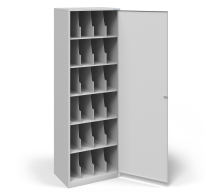 Металлический шкаф для хранения противогазов на 24 ячейки с дверью
