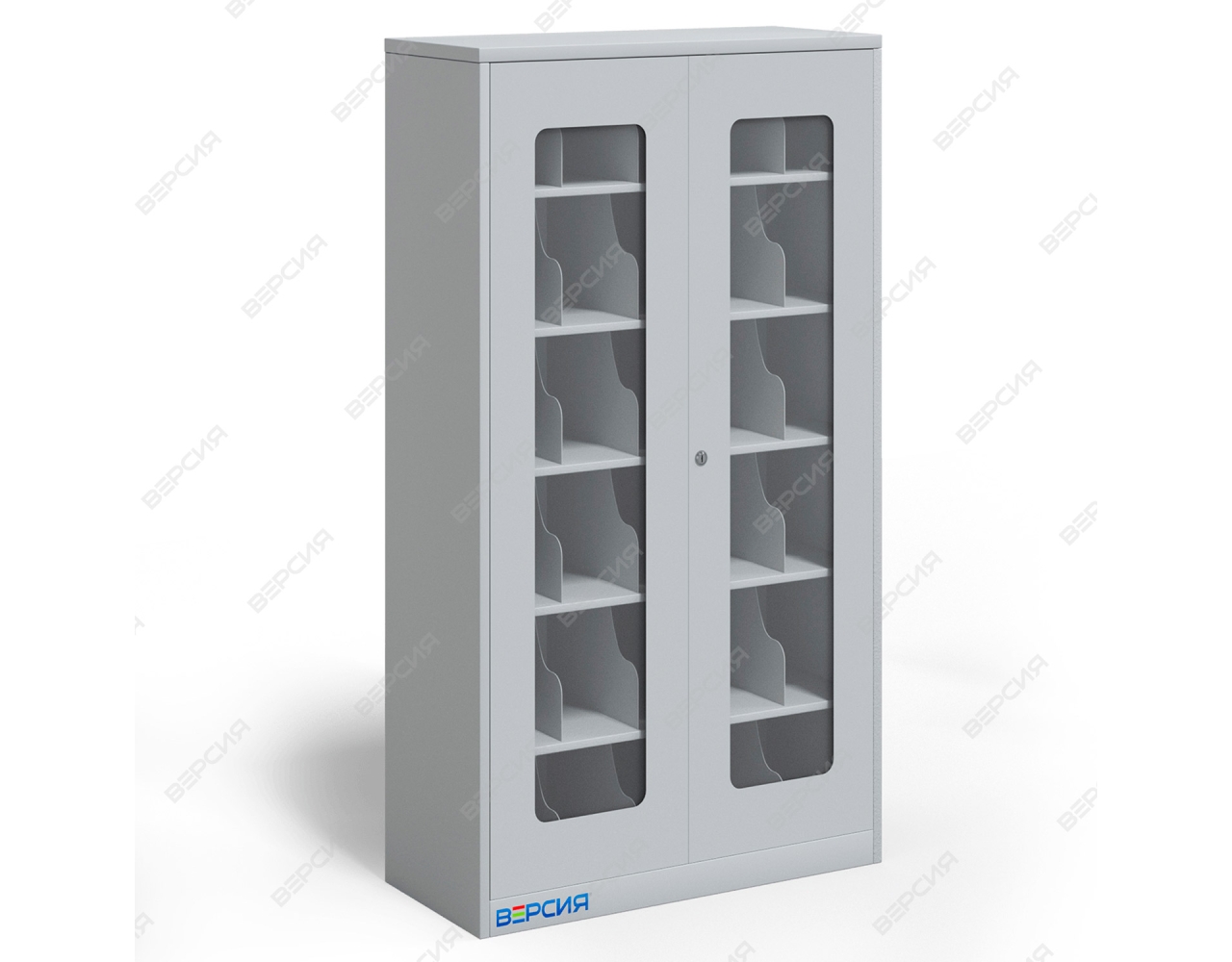 Шкаф металлический для хранения СИЗ на 30 ячеек, прозрачные акриловые дверцы 